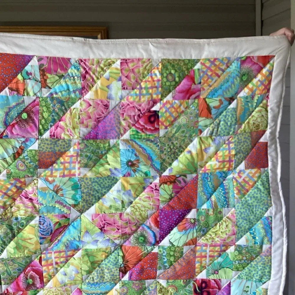 NWT. Kaffee Fassett Gorgeous Bright Florals Lap Quilt